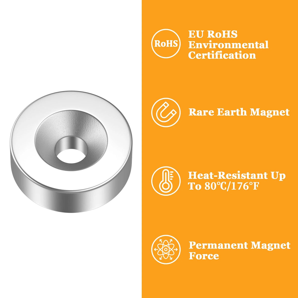8/10/12/15/18/20x3 Strong Countersunk Round NdFeB Neodymium Magnet Powerful Rare Earth Permanent Fridge Magnet with Hole