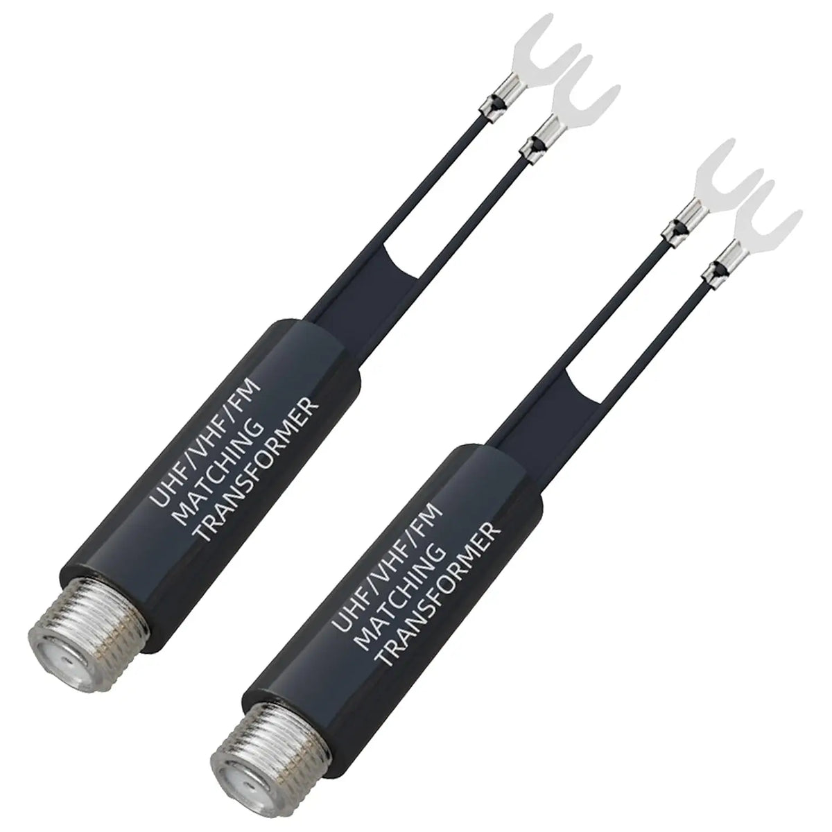 75 Ohm to 300 Ohm UHF/VHF/FM Matching Transformer Converter Adapter with F-Type Female Coaxial Connector