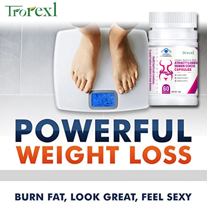 Natural Cassia Seed & Coix seed Pills, Detox Slim, Metabolism Booster, Burn Fat, 100% Herbal, Vegan & NO SIDE EFFECT