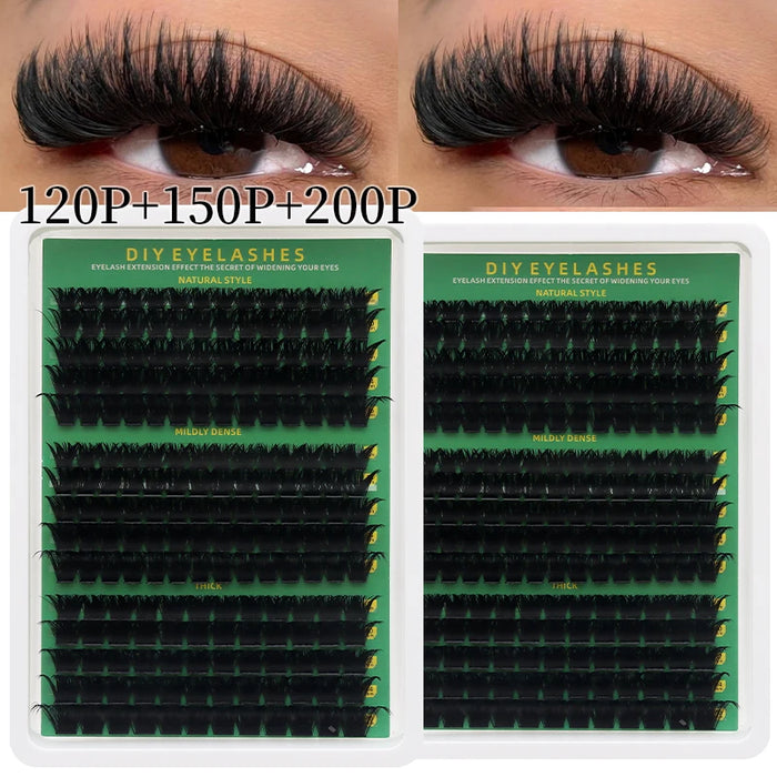 DINGSEN DIY Lash Clusters Thick Segmented Eyelash Extensions 60D 80D 100D Mixed Lash Extension Clusters Individual Lashes