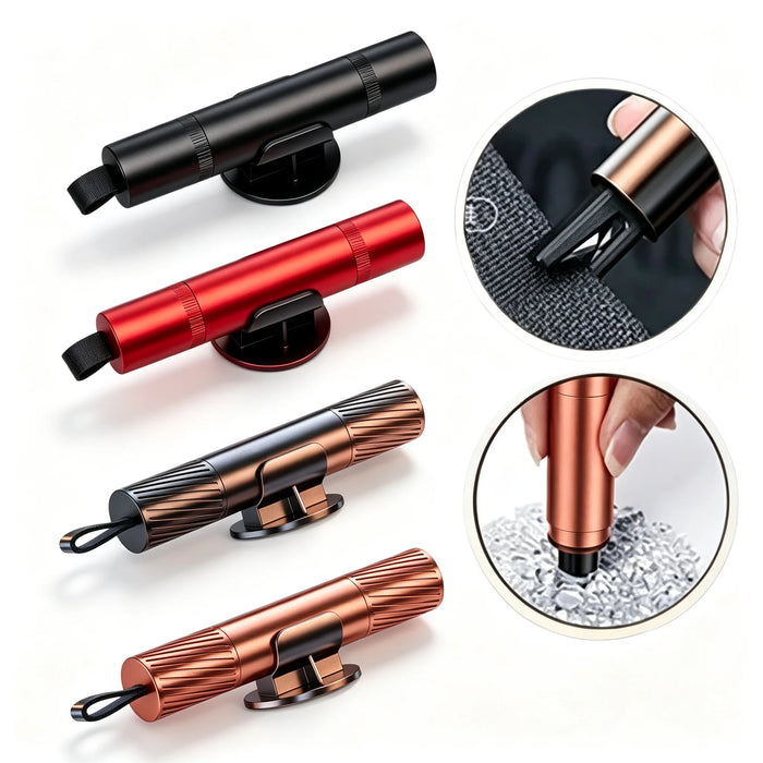 2-in-1 Car Safety Hammer Emergency Window Breaker and Seat Belt Cutter, Compact Escape Rescue Tool for Glass Shattering, Car Accessory