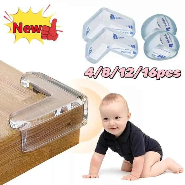 4/8/12/16PCS Baby Safety Silicone Protector Table Corner Edge Protection Cover Electric Socket Children Anticollision Guards