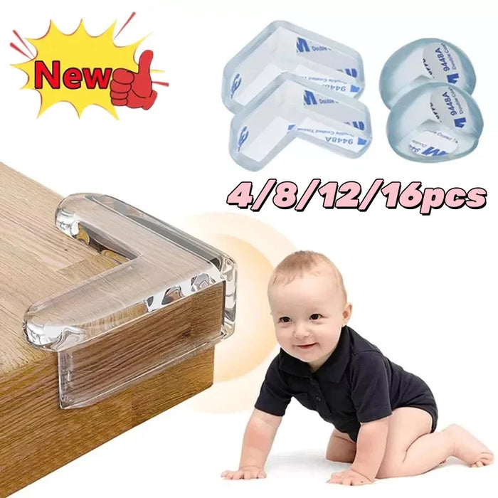 4/8/12/16PCS Baby Safety Silicone Protector Table Corner Edge Protection Cover Electric Socket Children Anticollision Guards