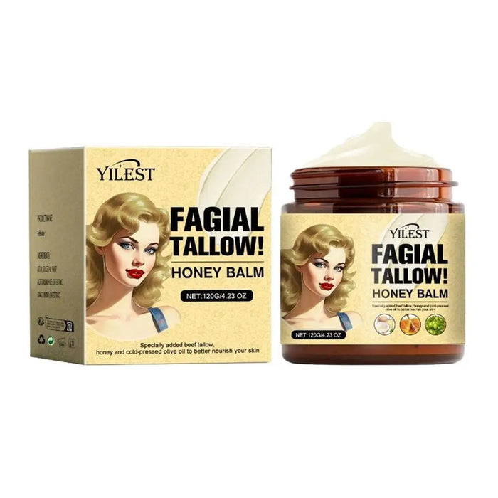120g Whipped Beef Tallow and Honey Balm, Beef Tallow Face Moisturizer, Face & Body Skin Care, Grass-Fed, Grass-Finished Face Cream
